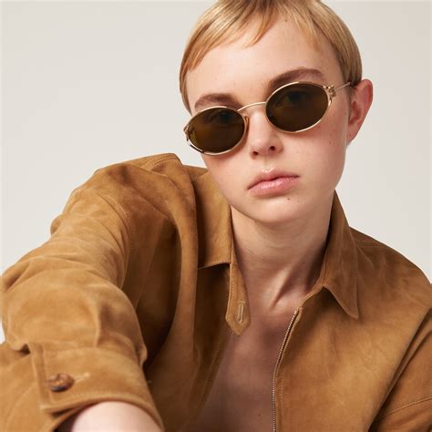 Loden Lenses Miu Miu Logo Sunglasses 